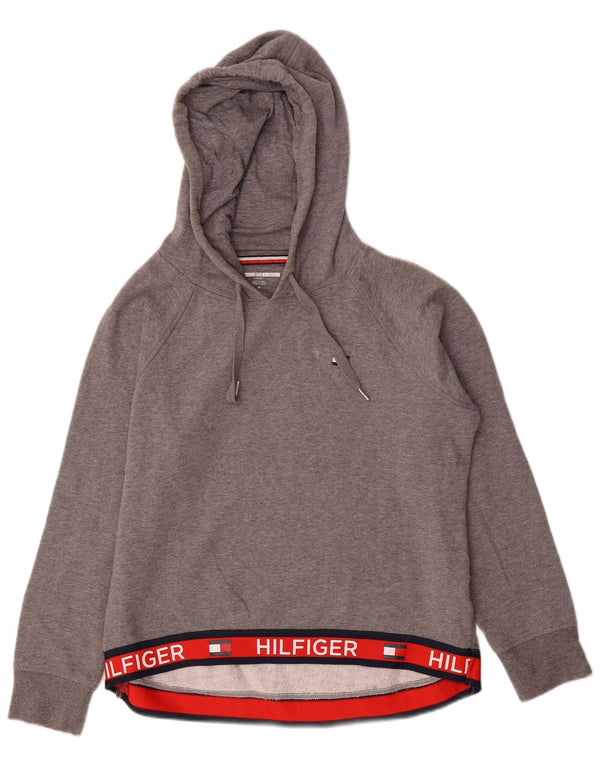 Maglione con cappuccio grafico da donna Tommy Hilfiger UK 14 Blocco colore grigio medio