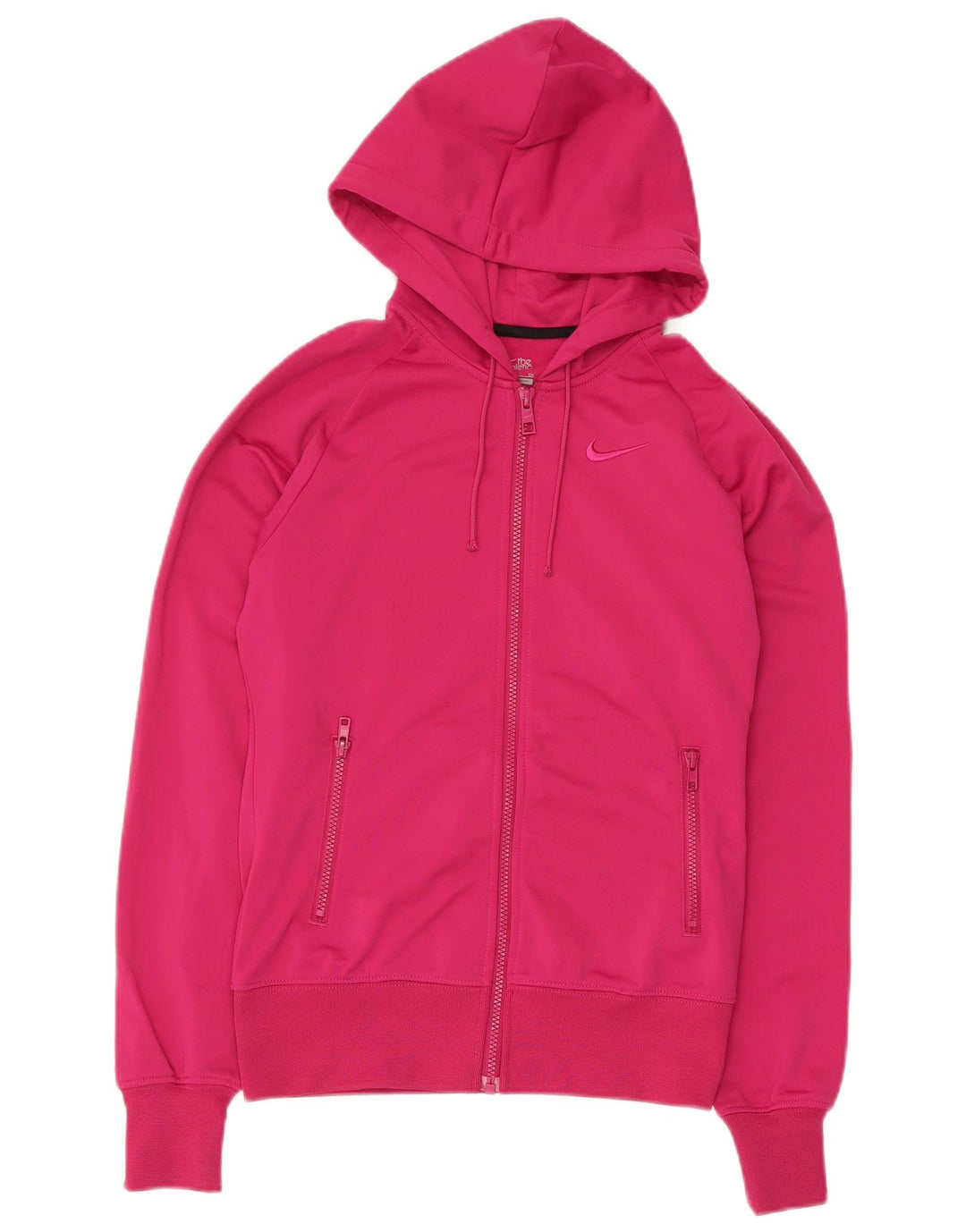 Maglione con cappuccio e zip da donna Nike UK 10 piccolo poliestere rosa