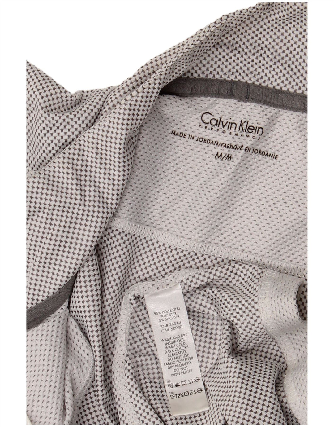 CALVIN KLEIN Top da tuta pullover con zip e collo da uomo grigio medio maculato