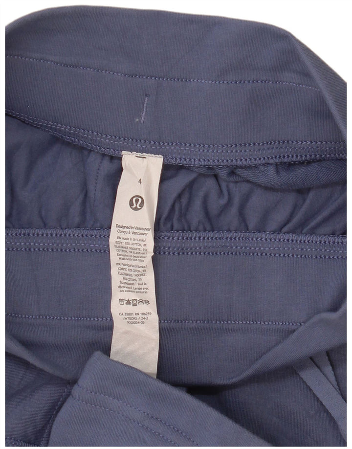 Pantaloncini sportivi da donna Lululemon US 4 piccoli in cotone blu navy
