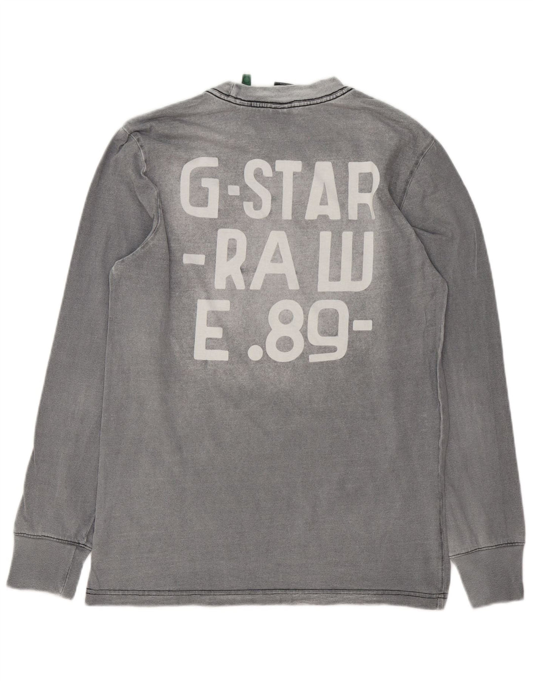 Top grafico da uomo G-Star a maniche lunghe in cotone grigio piccolo