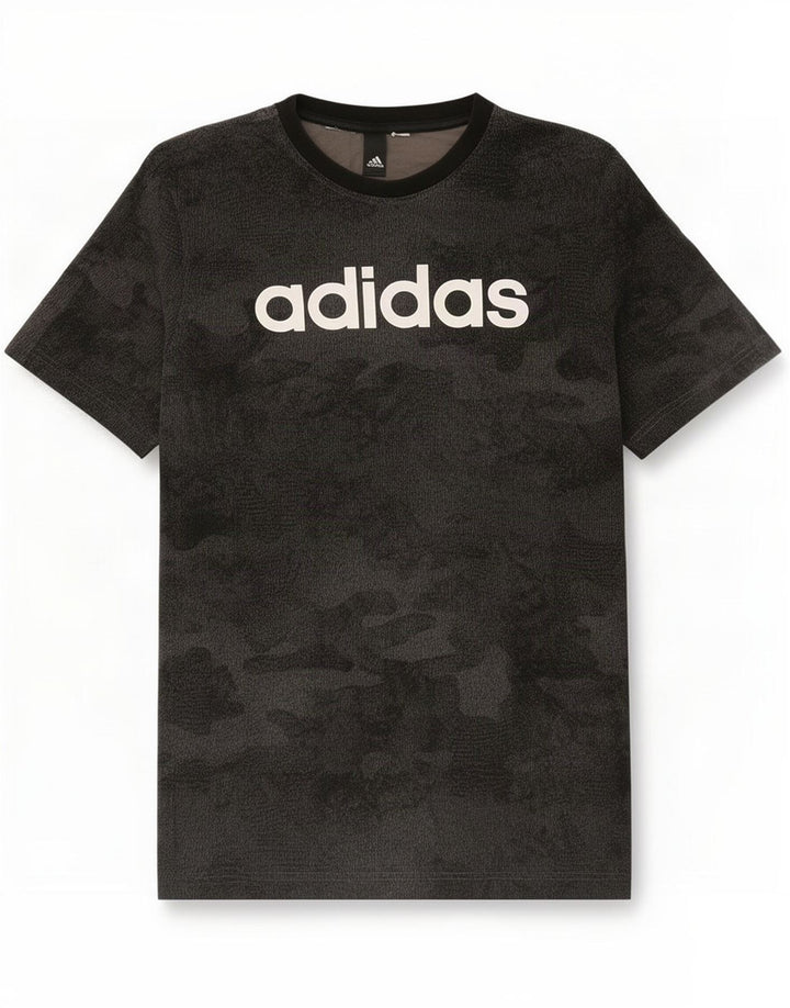 T-shirt grafica da uomo Adidas Top grigio medio mimetico