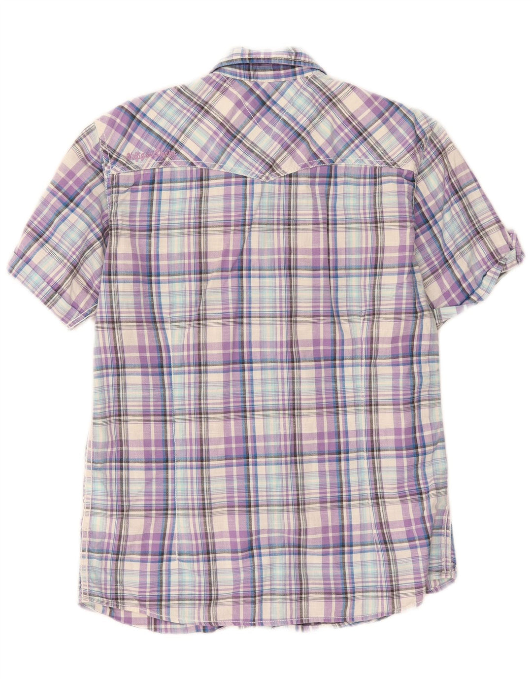 Camicia a maniche corte da uomo Tommy Hilfiger in cotone a quadri multicolore medio