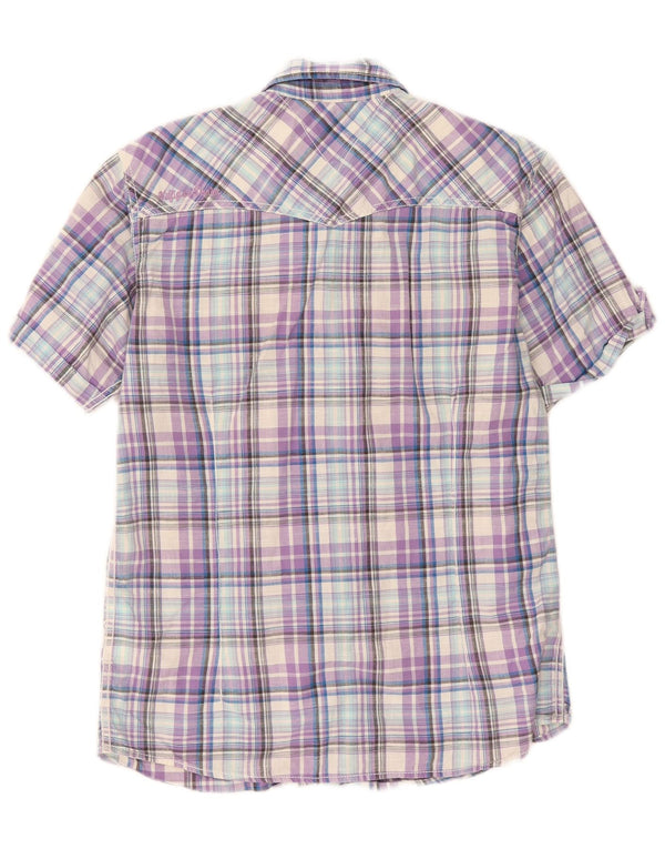 Camicia a maniche corte da uomo Tommy Hilfiger in cotone a quadri multicolore medio