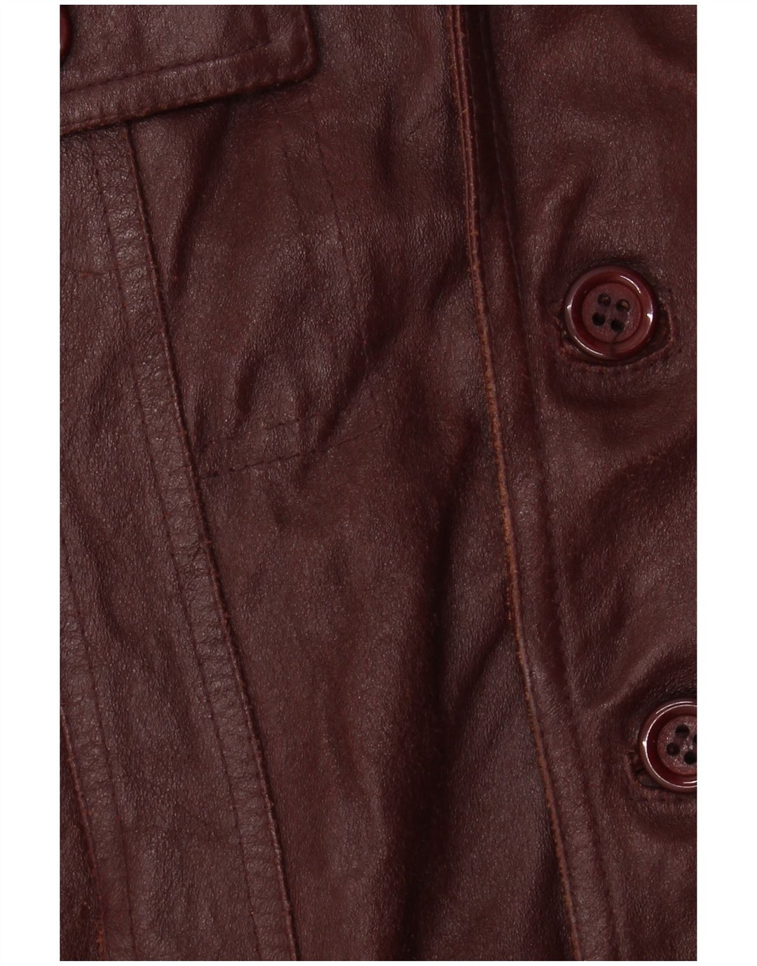 Giacca blazer in pelle da uomo a 4 bottoni VINTAGE IT 50 grande in pelle bordeaux