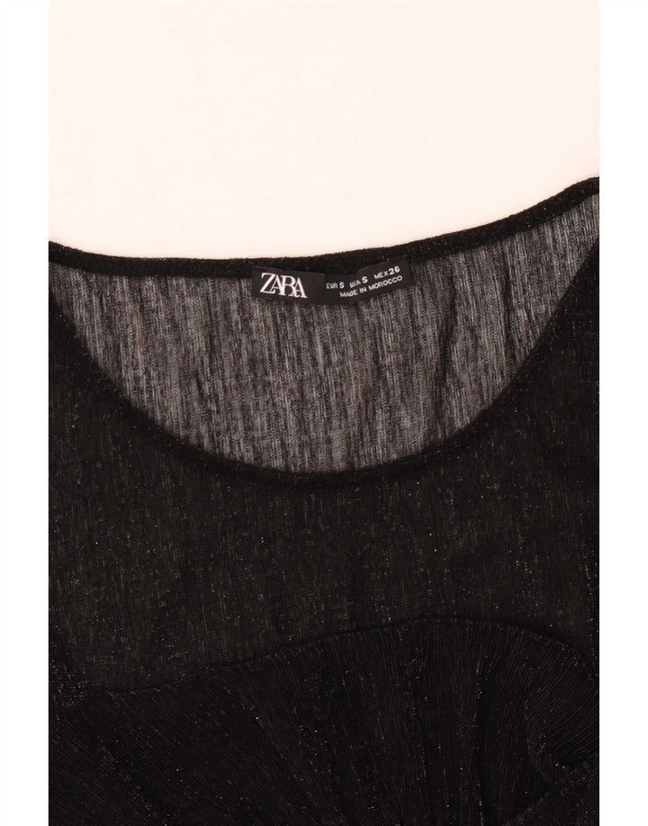 Top trasparente da donna Zara UK 10 piccolo nero
