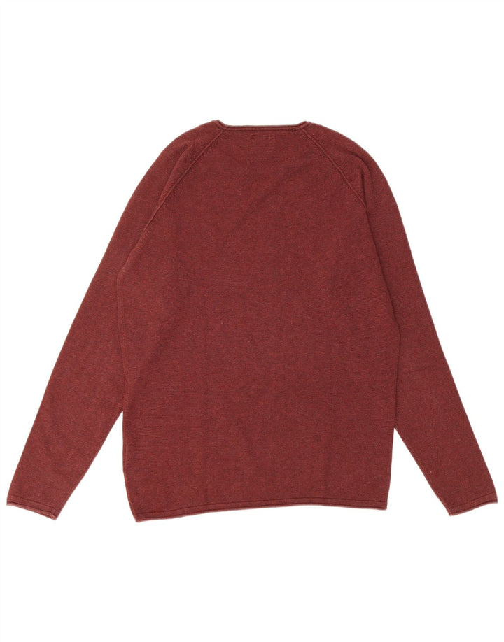 Maglione maglione girocollo da uomo Jack & Jones in cotone bordeaux medio