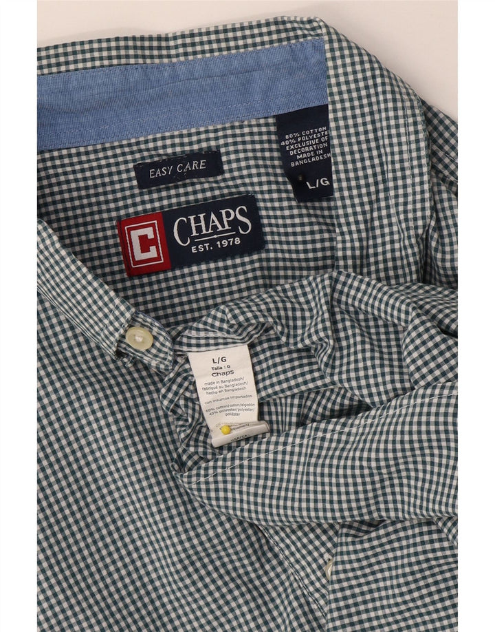 Camicia da uomo Chaps grande in cotone a quadretti verde
