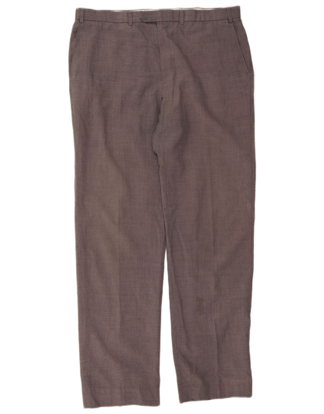 Pantaloni da abito dritti da uomo Marks & Spencer W40 L35 poliestere grigio