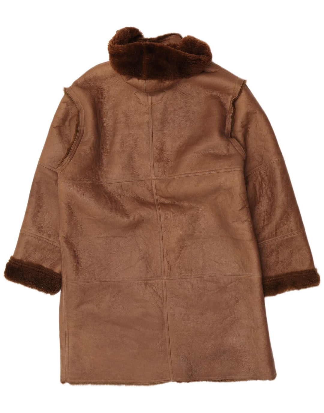 Cappotto in shearling con cappuccio da uomo Coveri EU 54 2XL in pelle marrone