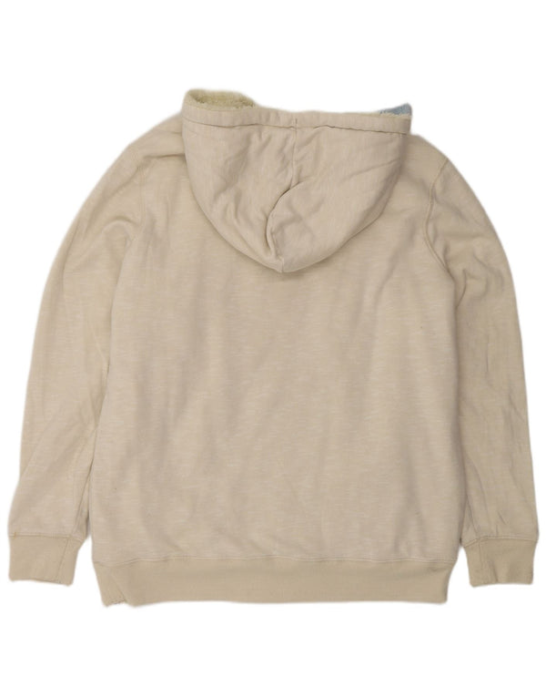 Maglione con cappuccio e zip da donna Animal UK 14 Grande cotone screziato bianco sporco