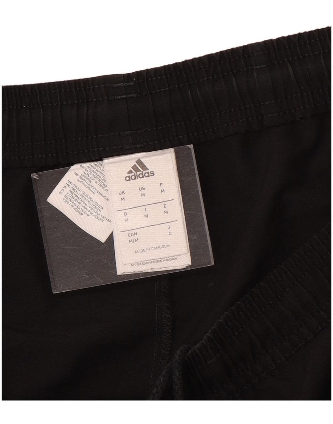 Pantaloncini sportivi da uomo Adidas medi neri in poliestere