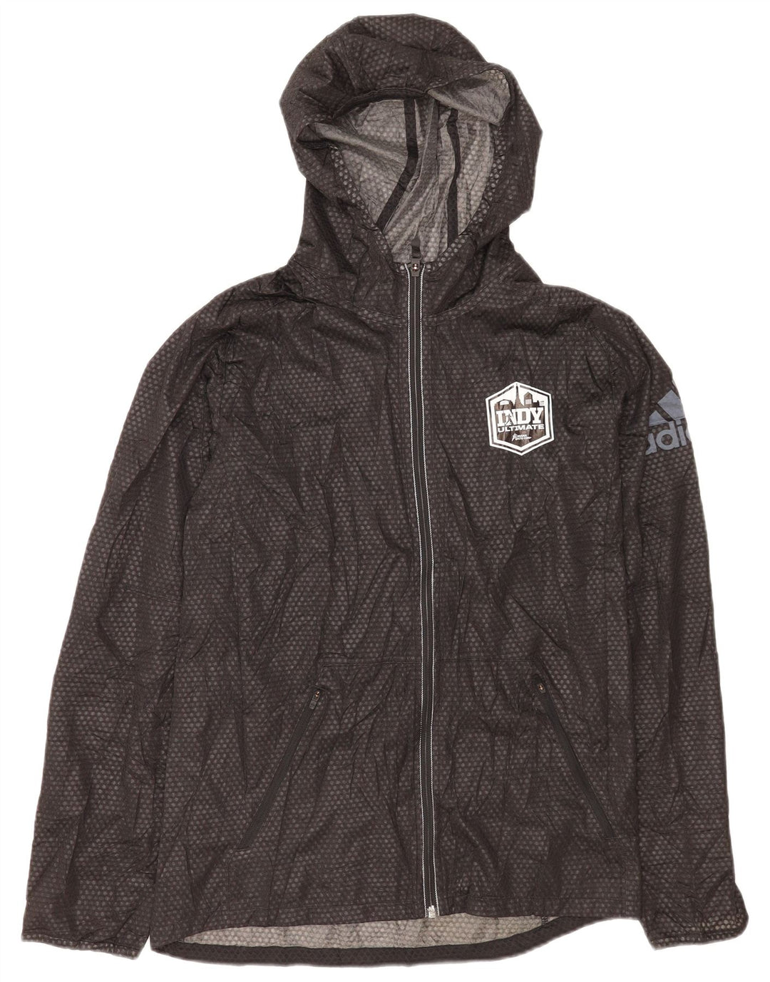 Giacca antipioggia da uomo Adidas Climawarm con cappuccio UK 38 medio nero maculato