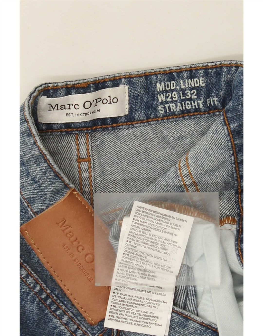 Jeans dritti da donna Marc O'Polo W29 L27 cotone blu