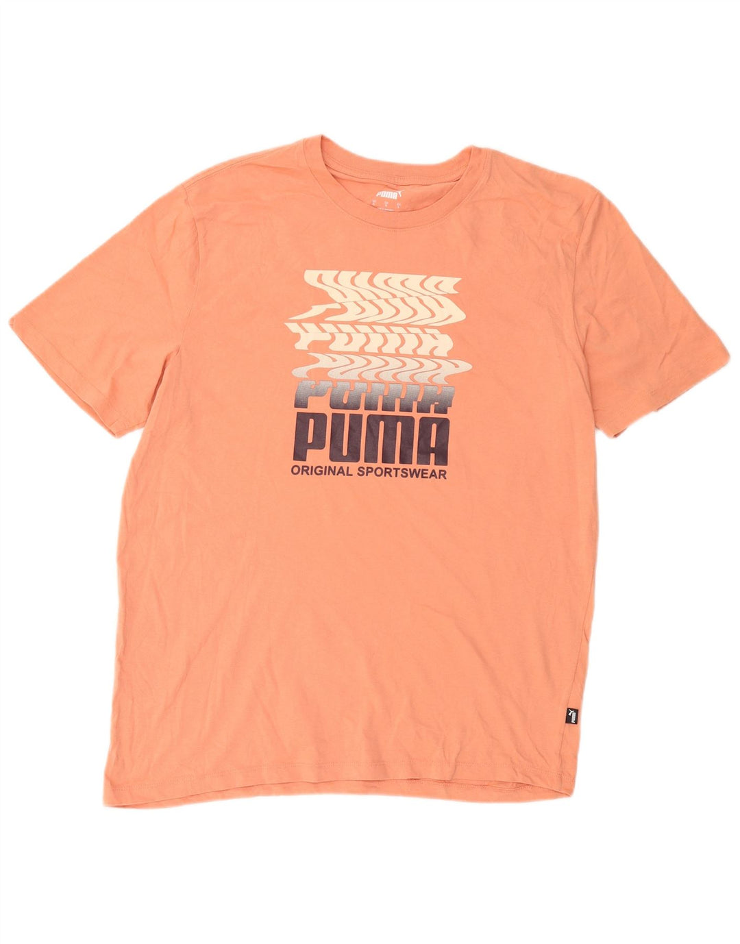 T-shirt grafica da uomo Puma Top Large in cotone arancione