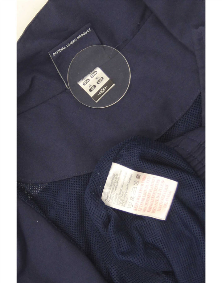Giacca da ginnastica grafica da uomo Umbro XL XL in poliestere color block blu navy