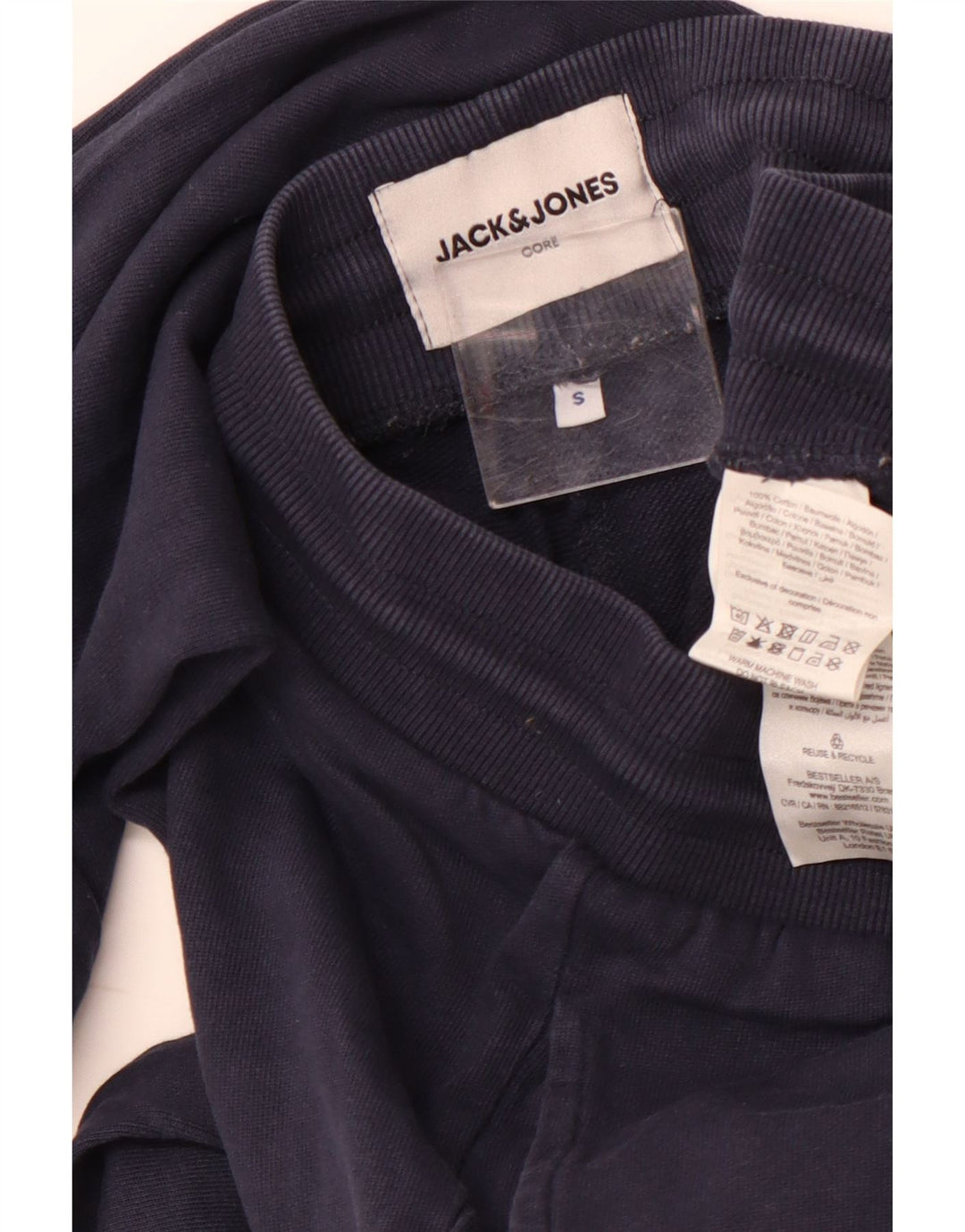JACK & JONES Pantaloni da tuta da uomo Joggers piccoli in cotone blu navy