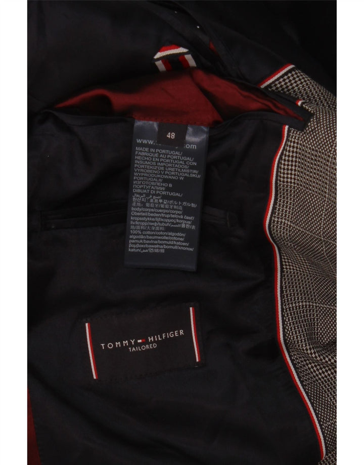 Giacca blazer a 2 bottoni sartoriale da uomo Tommy Hilfiger IT 48 a quadri grigio medio
