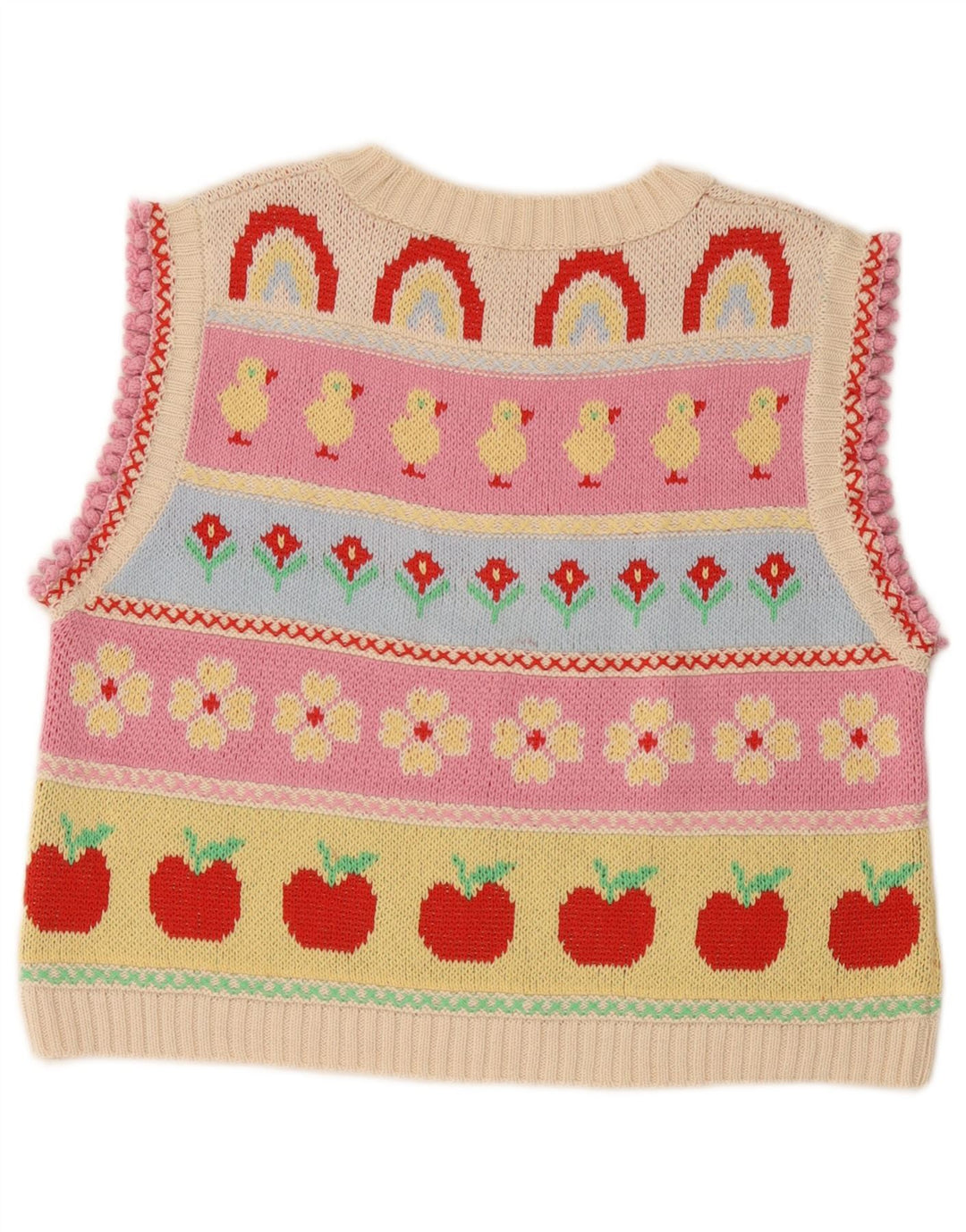 Canotta grafica da donna Zara UK 14 Cotone a righe multicolore medio