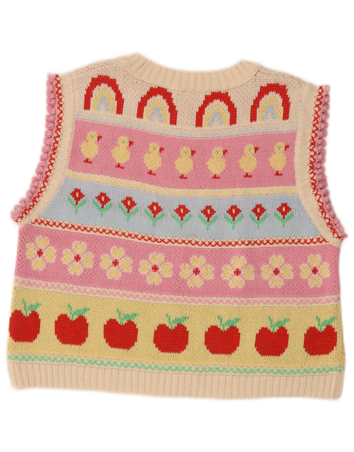 Canotta grafica da donna Zara UK 14 Cotone a righe multicolore medio