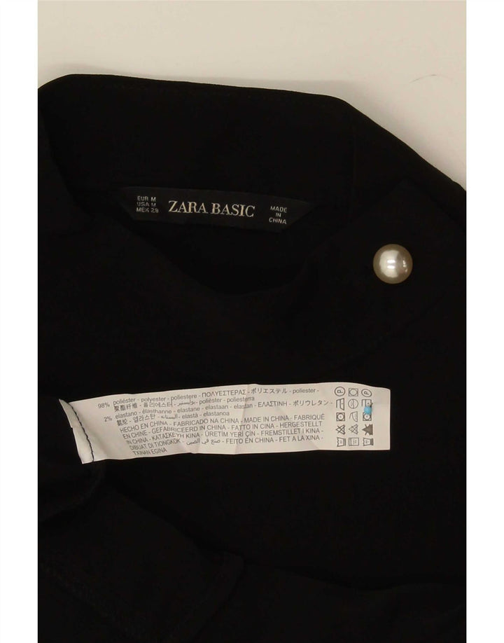 Top Zara a maniche lunghe da donna, taglia UK 14, poliestere nero medio