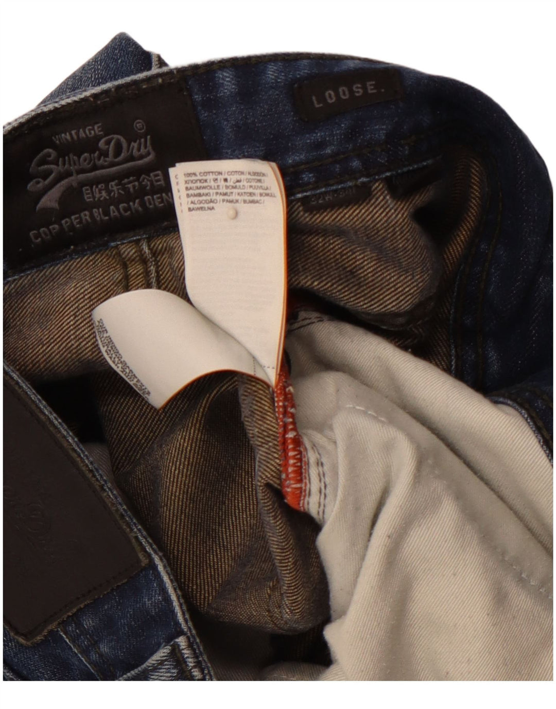 Jeans larghi da uomo SUPERDRY W32 L34 cotone blu