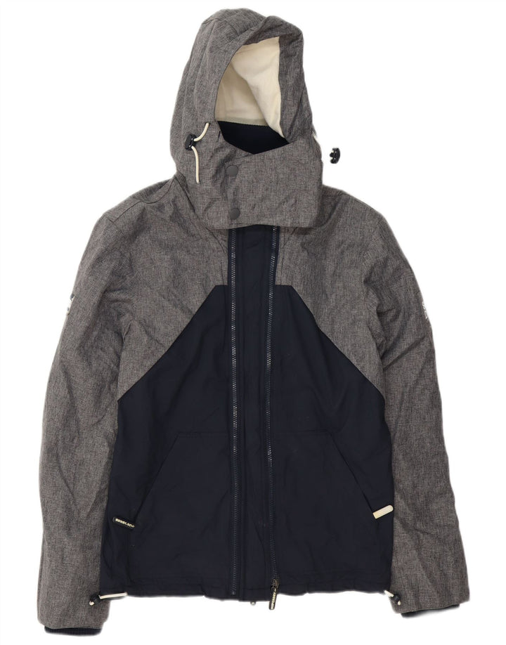 Giacca a vento con cappuccio da uomo Superdry UK 36 Small Grey Colourblock