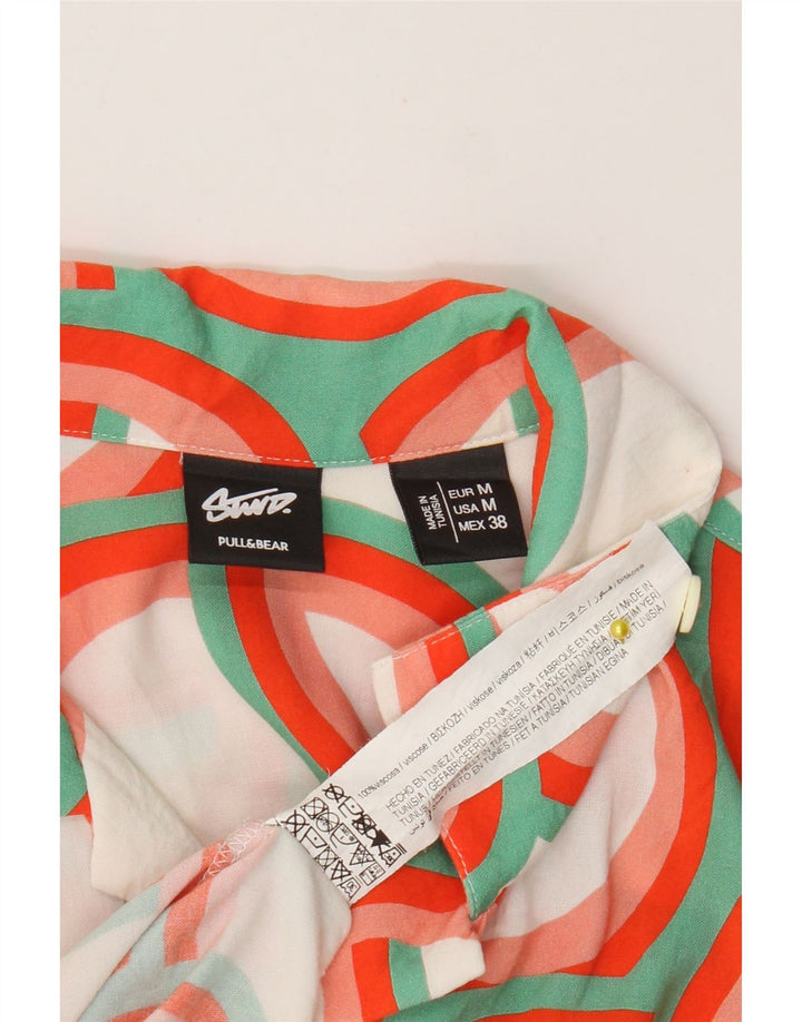 Maglia a maniche corte da uomo Pull & Bear in viscosa geometrica multicolore media