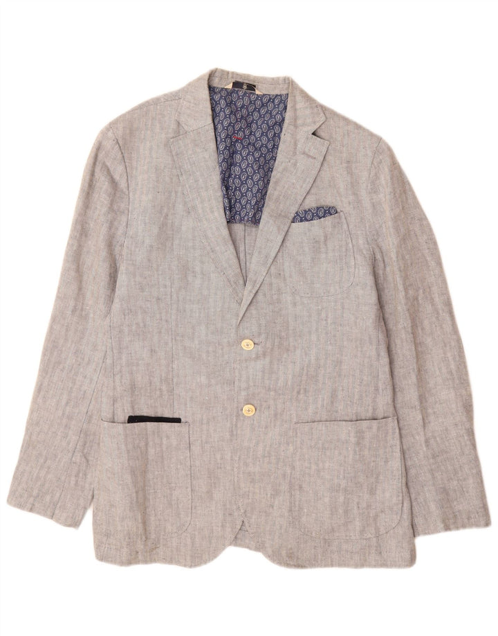 Giacca blazer da uomo a 2 bottoni Massimo Dutti EU 52 Large Grey Herringbone