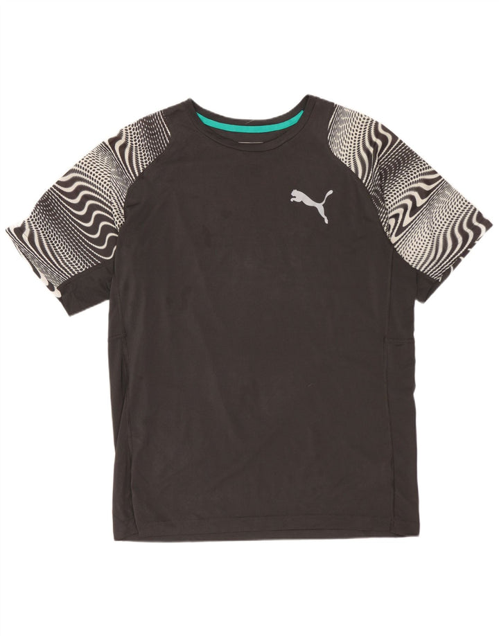 T-shirt grafica da uomo PUMA Top in poliestere geometrico grigio medio