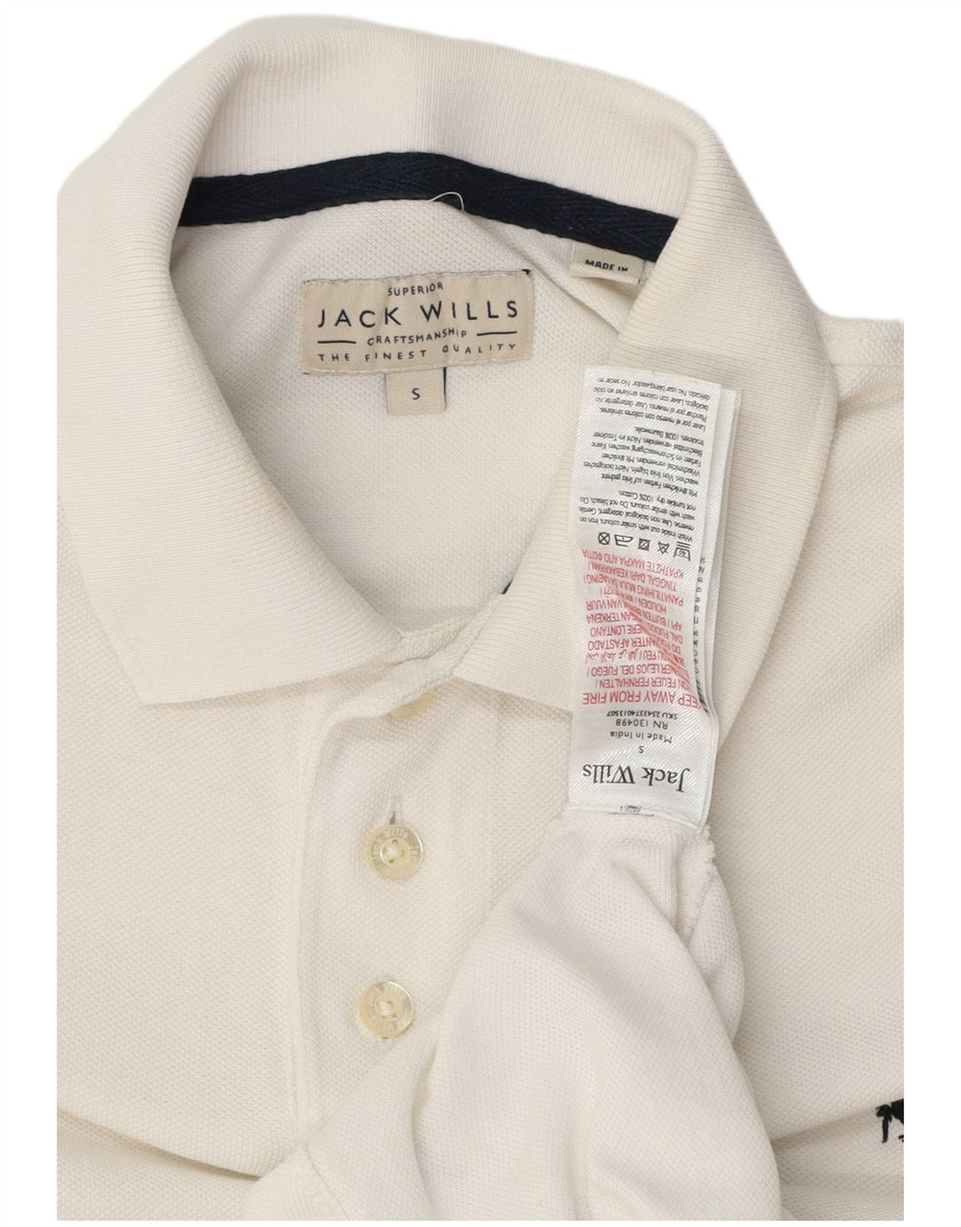 Polo da uomo Jack Wills piccola in cotone bianco