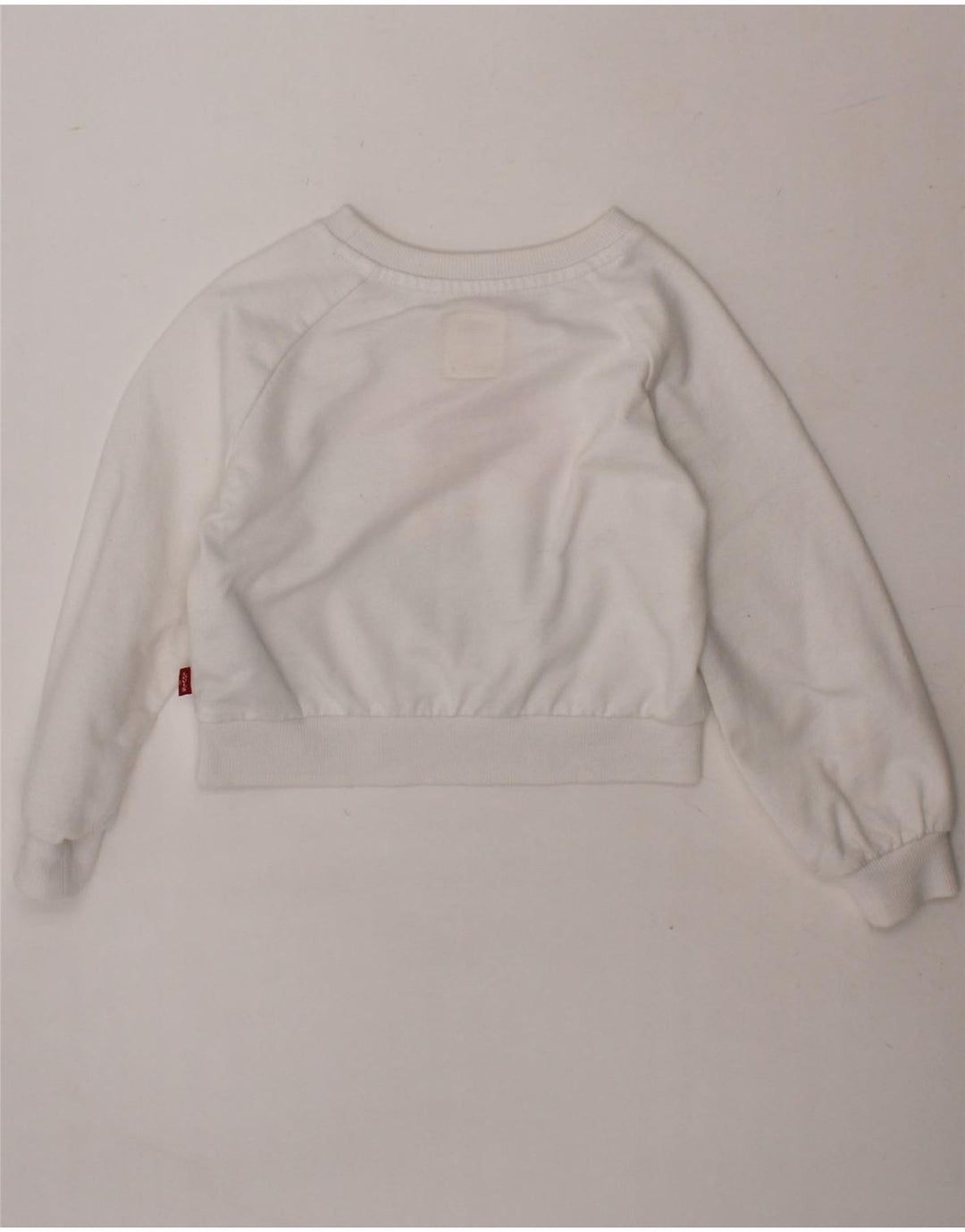 LEVI'S Girls Graphic Sweatshirt Jumper 2-3 Years White Cotton Vintage Levi's and Second-Hand Levi's from Messina Hembry 