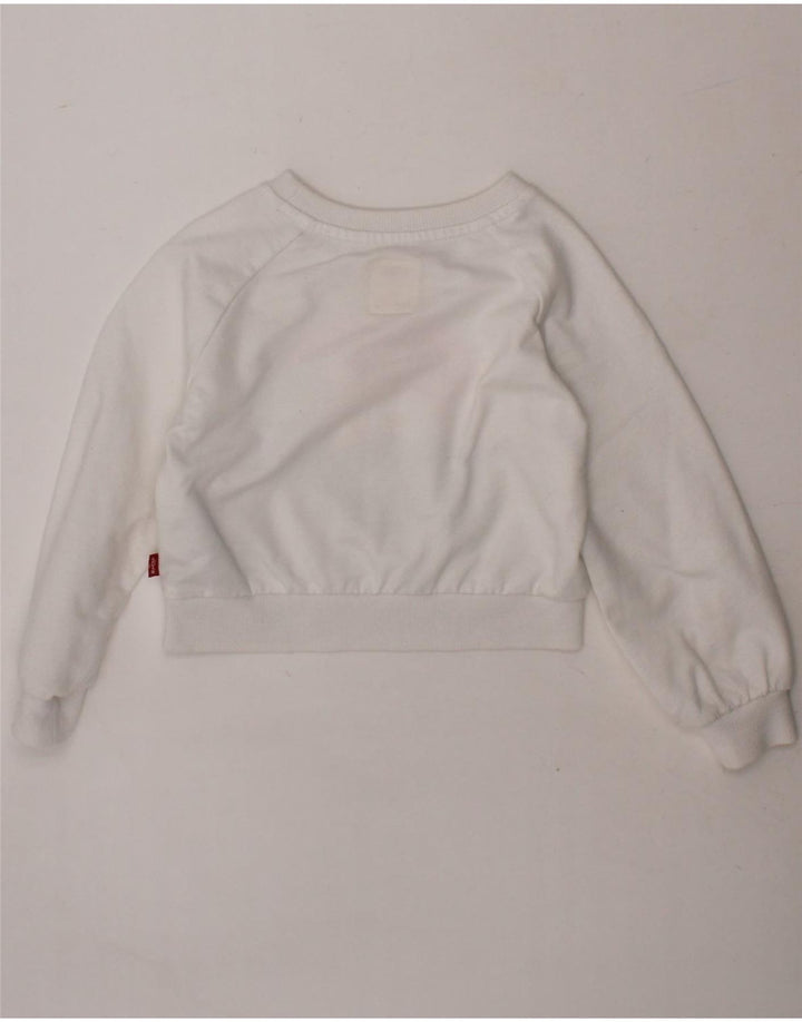 LEVI'S Girls Graphic Sweatshirt Jumper 2-3 Years White Cotton Vintage Levi's and Second-Hand Levi's from Messina Hembry 