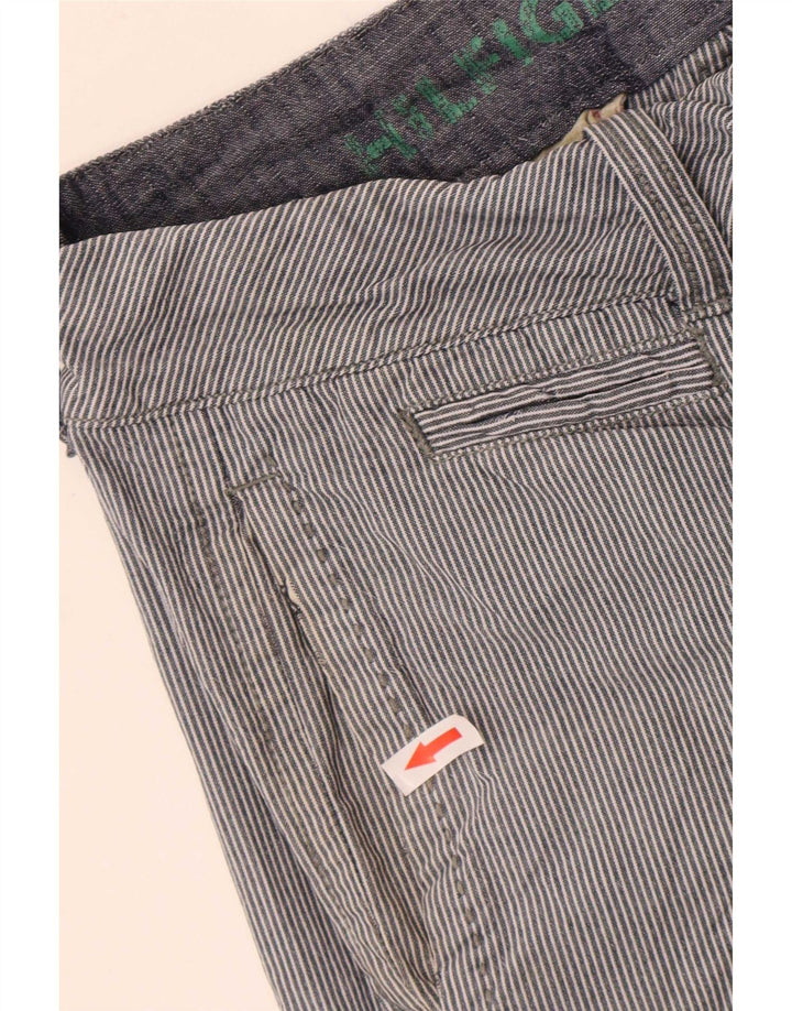 Tommy Hilfiger Uomo Bermuda Shorts W30 Medio Blu Navy Gessato Cotone