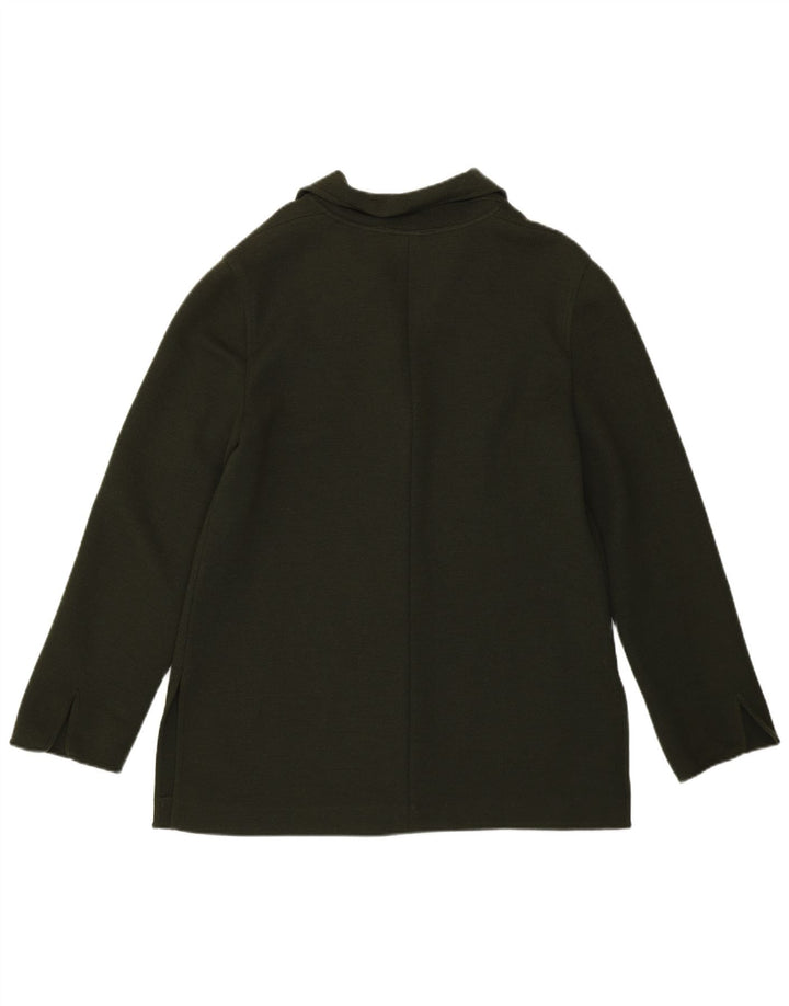 Maglione cardigan da donna Luisa Spagnoli UK 14 Lana vergine kaki medio