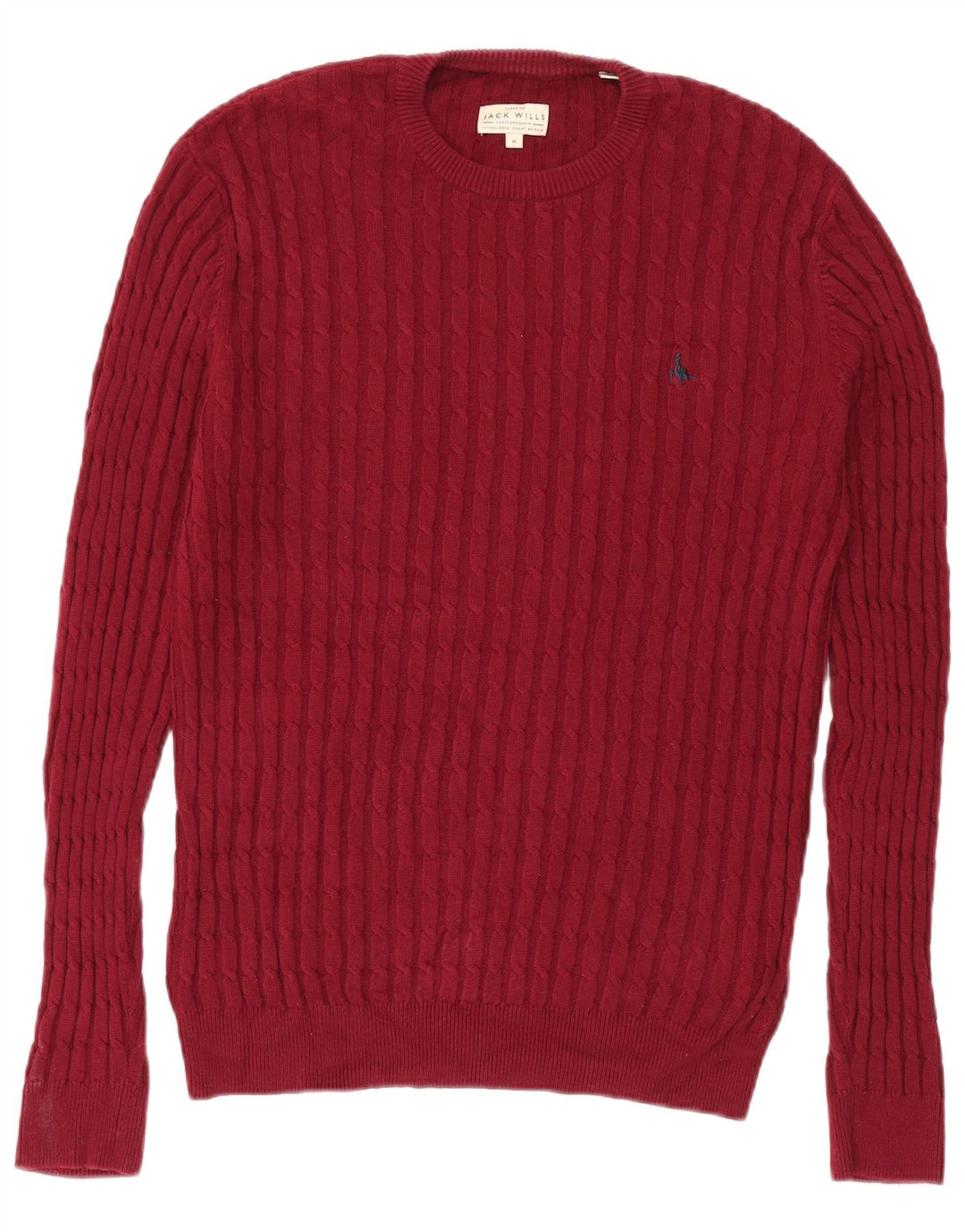 Maglione maglione girocollo da uomo Jack Wills in cotone bordeaux medio