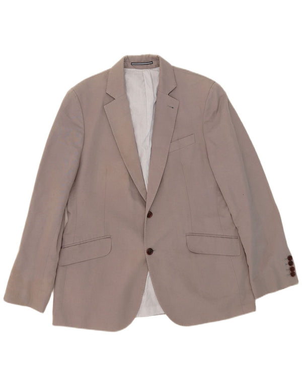 Crew Clothing Giacca blazer da uomo a 2 bottoni UK 42 XL Cotone grigio