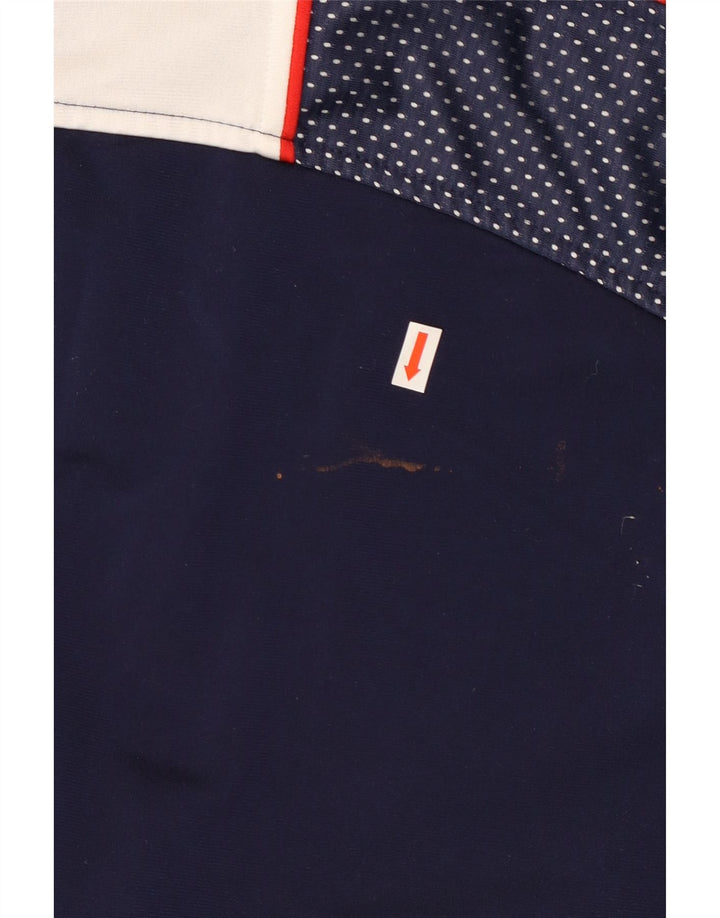 Giacca da tuta da uomo Asics UK 40 Large Blu Navy Colourblock Poliestere