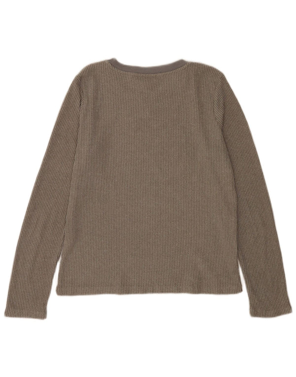 Top Zara da donna a maniche lunghe UK 10 Small grigio poliestere