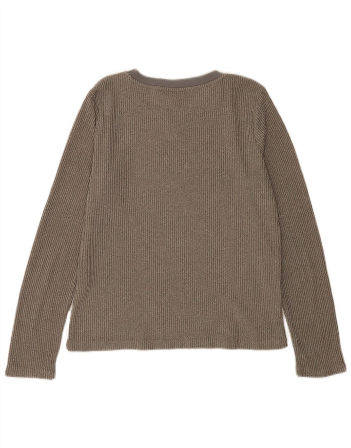 Top Zara da donna a maniche lunghe UK 10 Small grigio poliestere