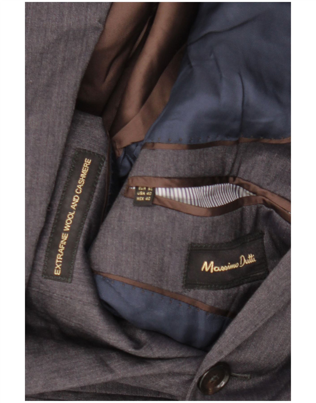 Giacca blazer da uomo a 2 bottoni Massimo Dutti EU 50 in lana grigio medio