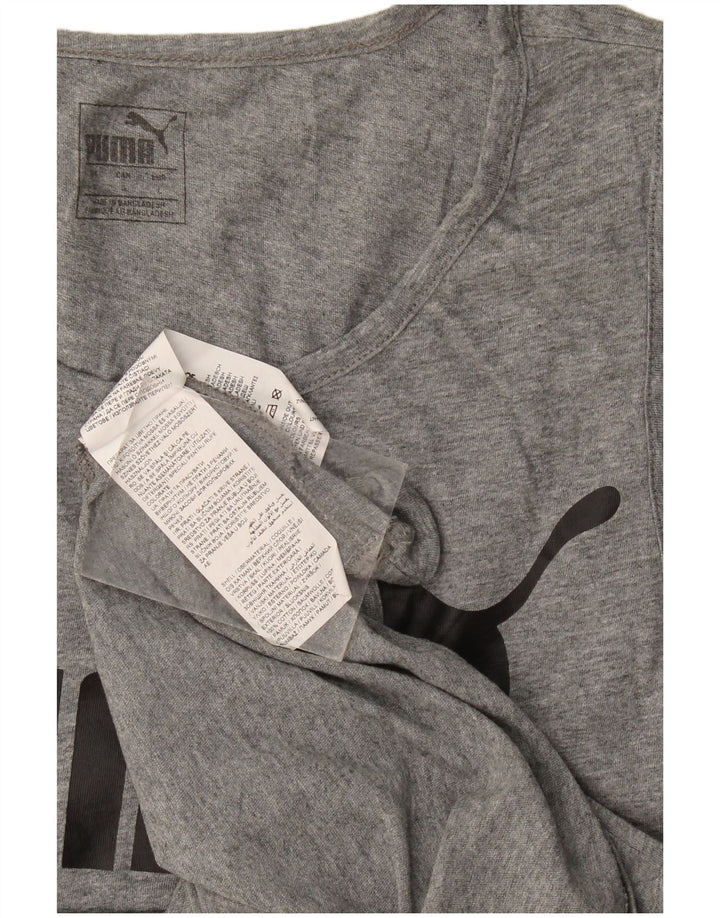 Canotta grafica da uomo Puma Large in cotone grigio