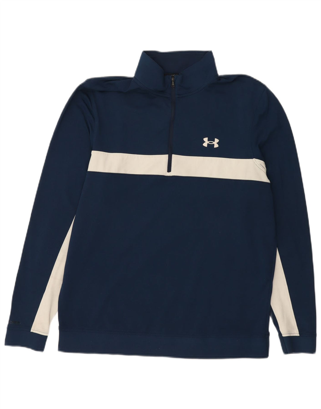 UNDER ARMOUR Felpa da uomo con collo con zip, maglione color block medio blu navy