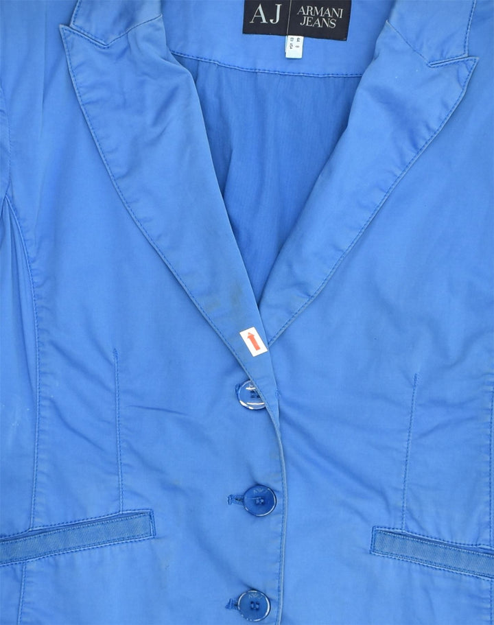 ARMANI JEANS Womens 3 Button Blazer Jacket EU 44 XL  Blue Cotton | Vintage Armani Jeans | Thrift | Second-Hand Armani Jeans | Used Clothing | Messina Hembry 