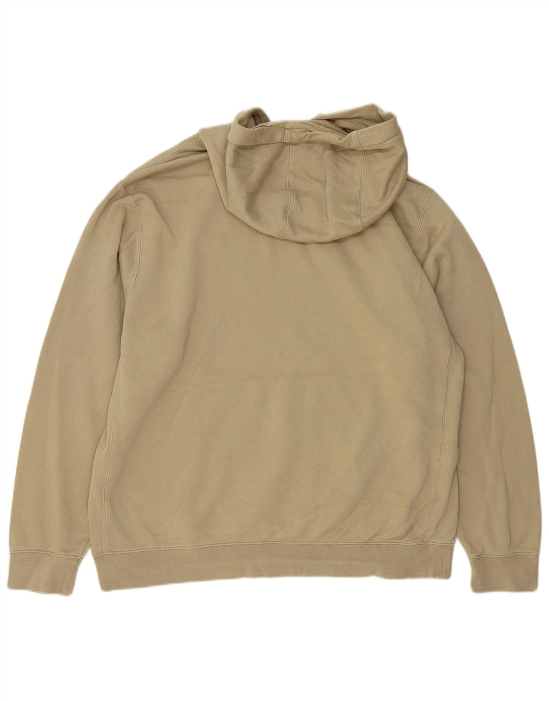 NIKE Mens Hoodie Jumper Large Beige Cotton