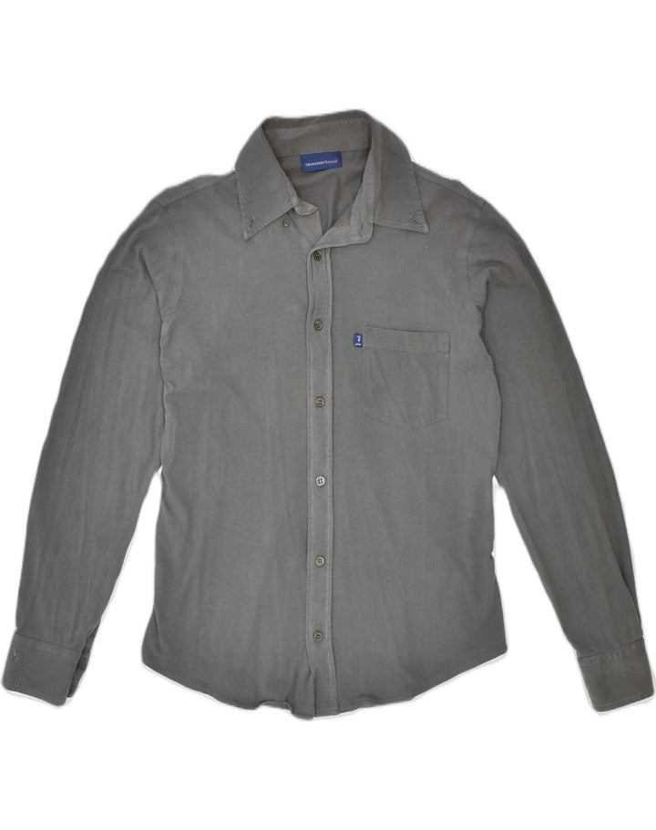 TRUSSARDI JEANS Mens Shirt Medium Grey Cotton | Vintage | Thrift | Second-Hand | Used Clothing | Messina Hembry 