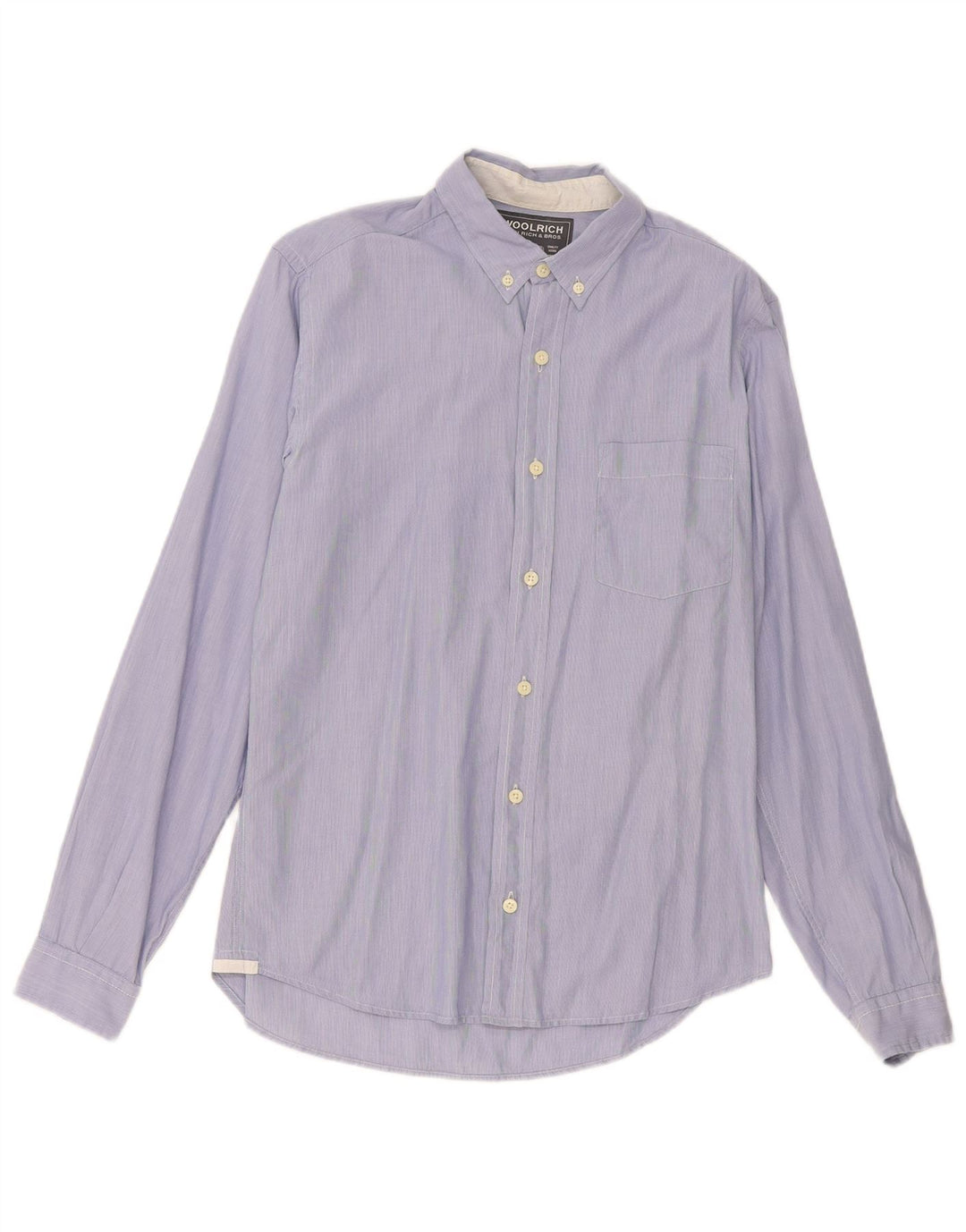 Camicia da uomo Woolrich piccola in cotone gessato blu