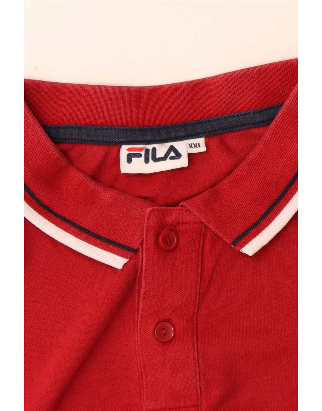 Polo da uomo a maniche lunghe Fila 2XL a righe rosse