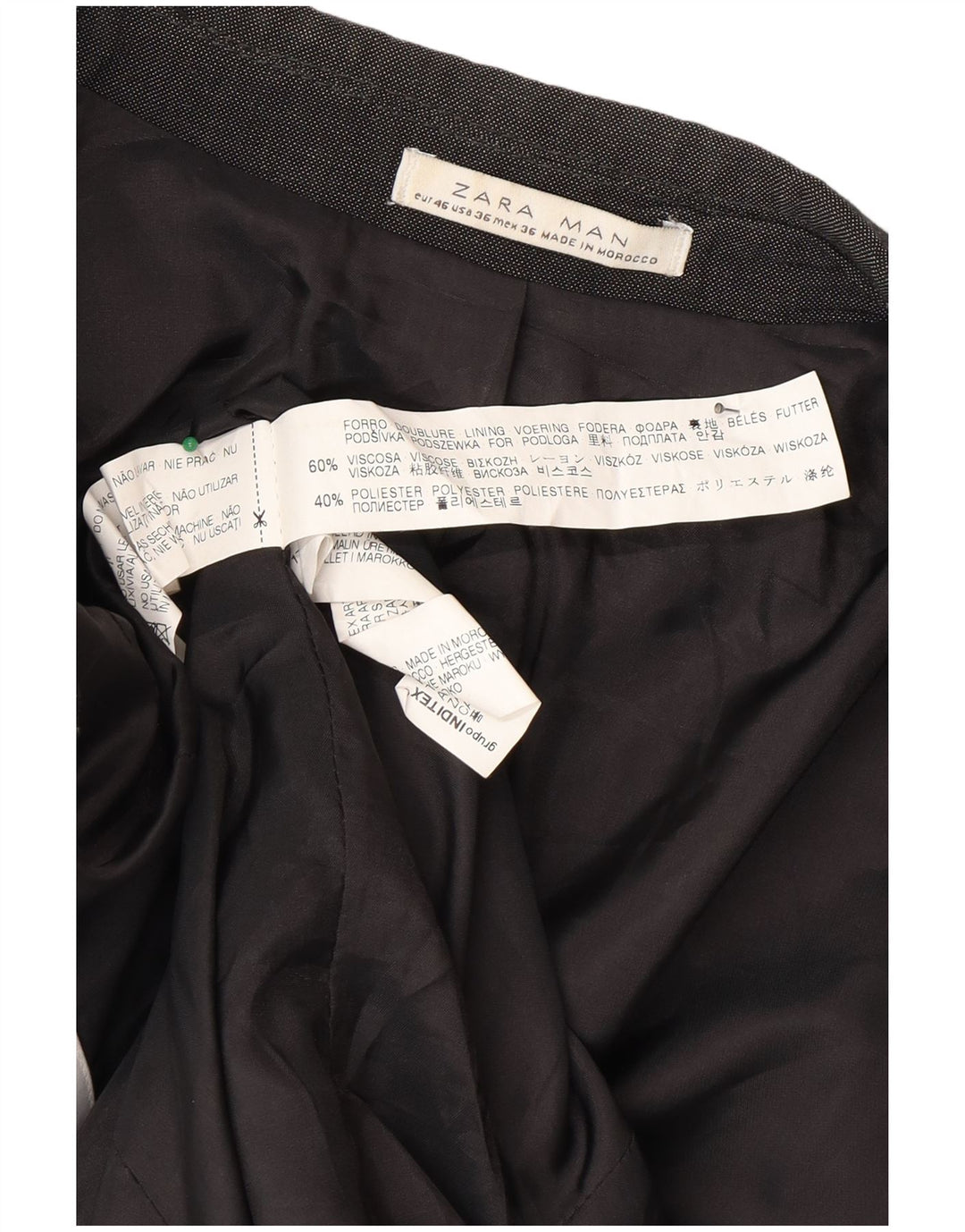 Giacca blazer da uomo a 1 bottone Zara EU 46 piccola viscosa grigia