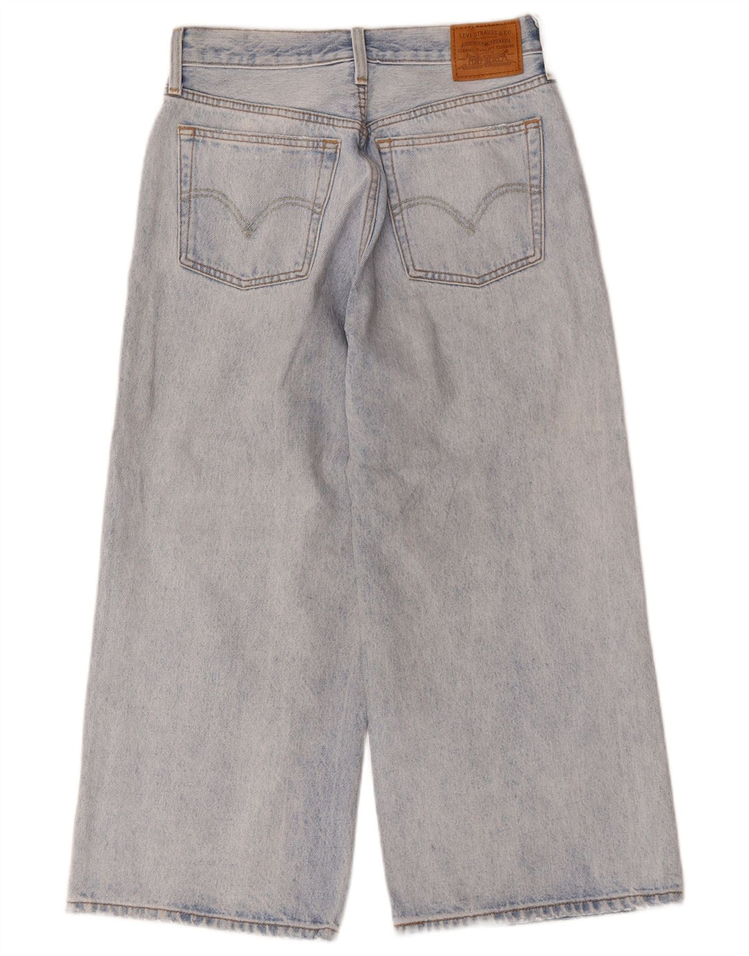LEVI'S Jeans corti da donna a gamba larga W27 L23 cotone blu